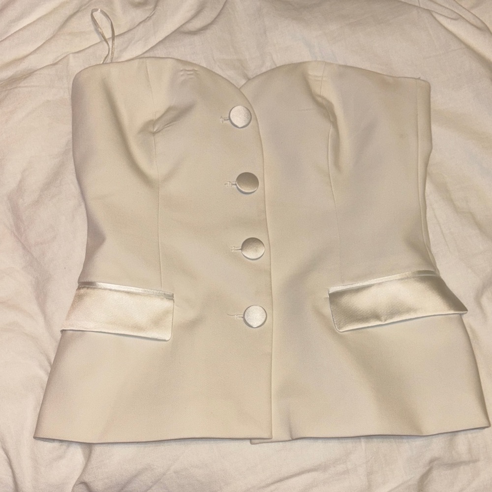 Zara white strapless top